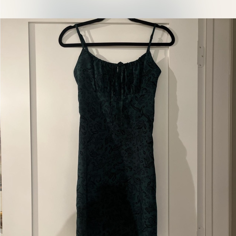 Paisley Green Milkmaid Dress